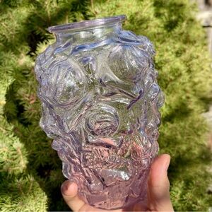 Antique Goofus Glass Vase Sun-Turned Amethyst Purple